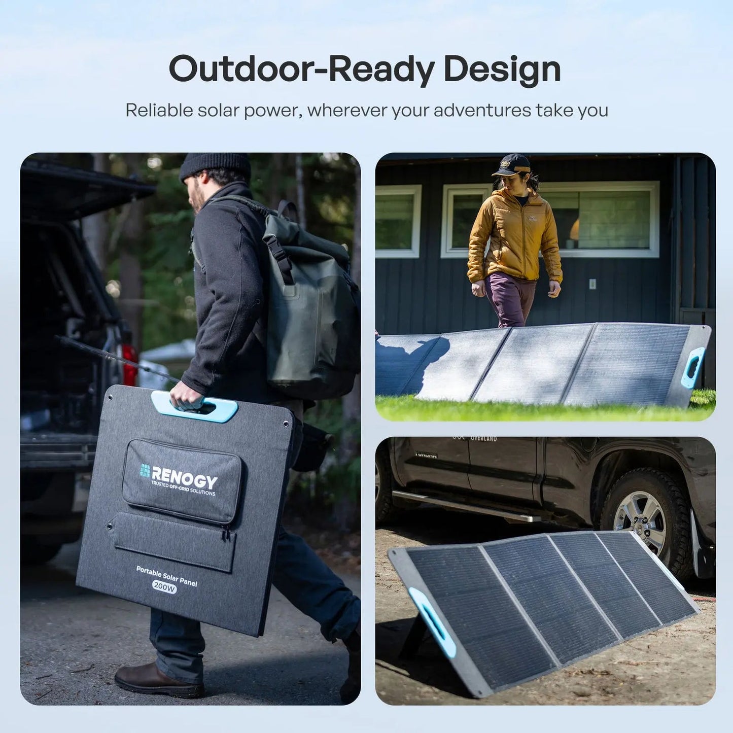 200W Portable Solar Panel – IP65 Waterproof Foldable Solar Charger for Power Station, RV & Camping