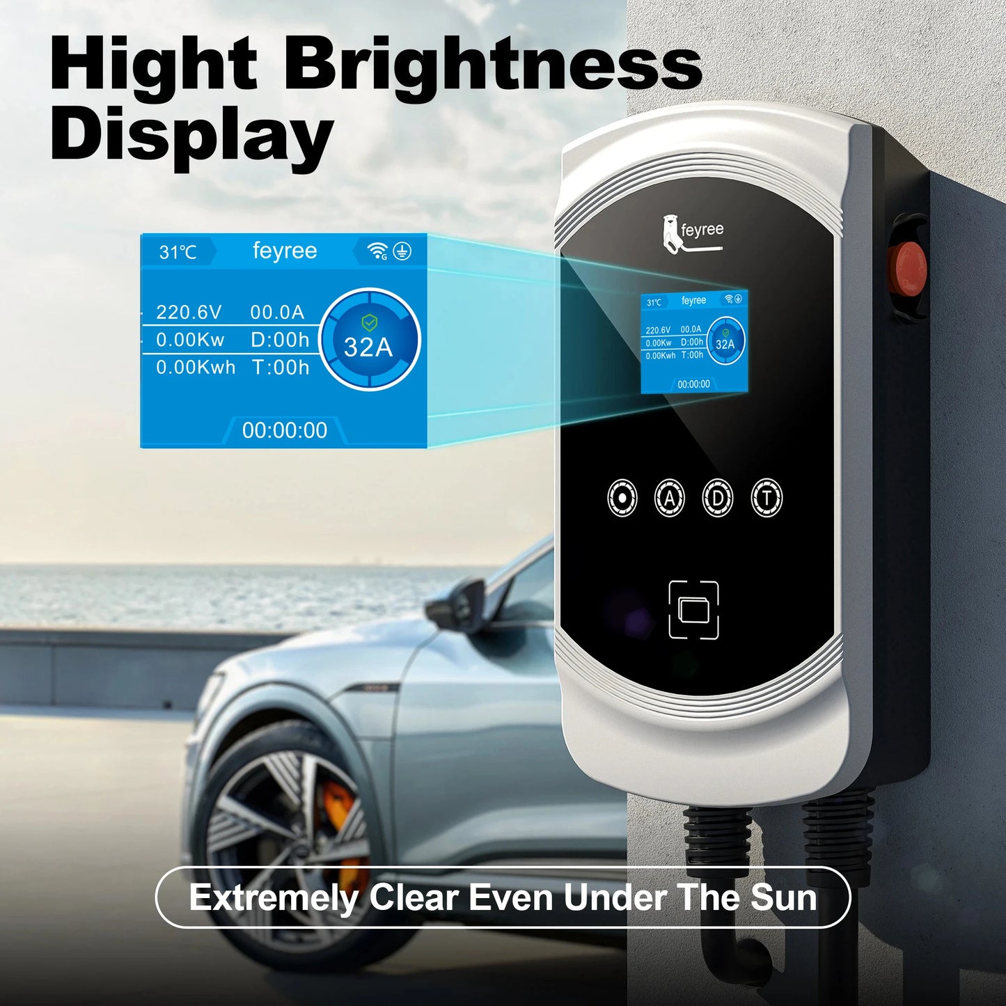 feyree 32A WiFi EV Wall Charger