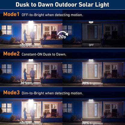 Bright solar Motion sensor outdoor lights with remote