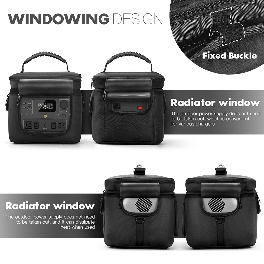 Portable Power Station Bag Waterproof Protective Case with Shoulder Strap & Handle for Ecoflow River 2 Pro & Ecoflow River 2 Max -  SolarFlares Generators