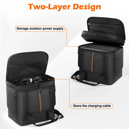 Portable Carrying Case for Jackery Explorer 2000 V2/1000 v2/240 v2/300 Plus Travel Bag Waterproof with Shoulder Strap & Handle -  SolarFlares Generators