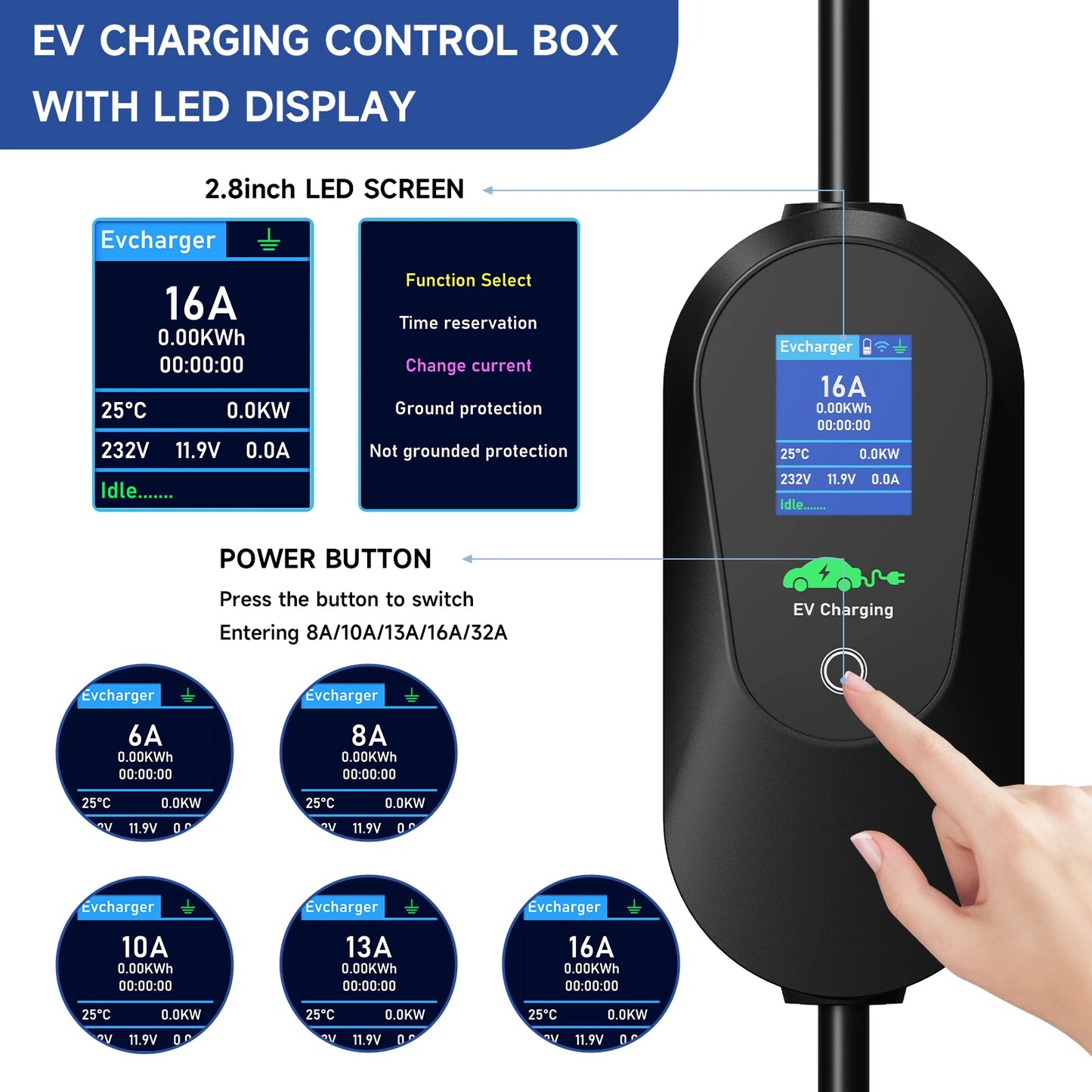 3.6KW WiFi Portable EV Charger
