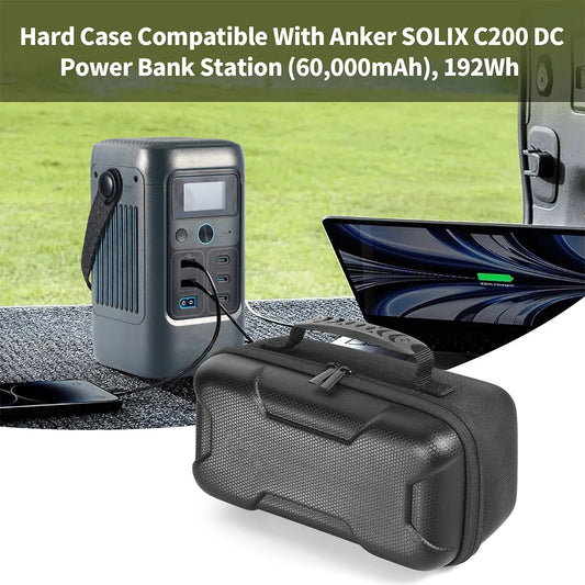 For Anker SOLIX C200 DC Power Bank Station Outdoor Power Storage Box 60000mAh Portable Generator Hard Travel Case Storage Bag -  SolarFlares Generators