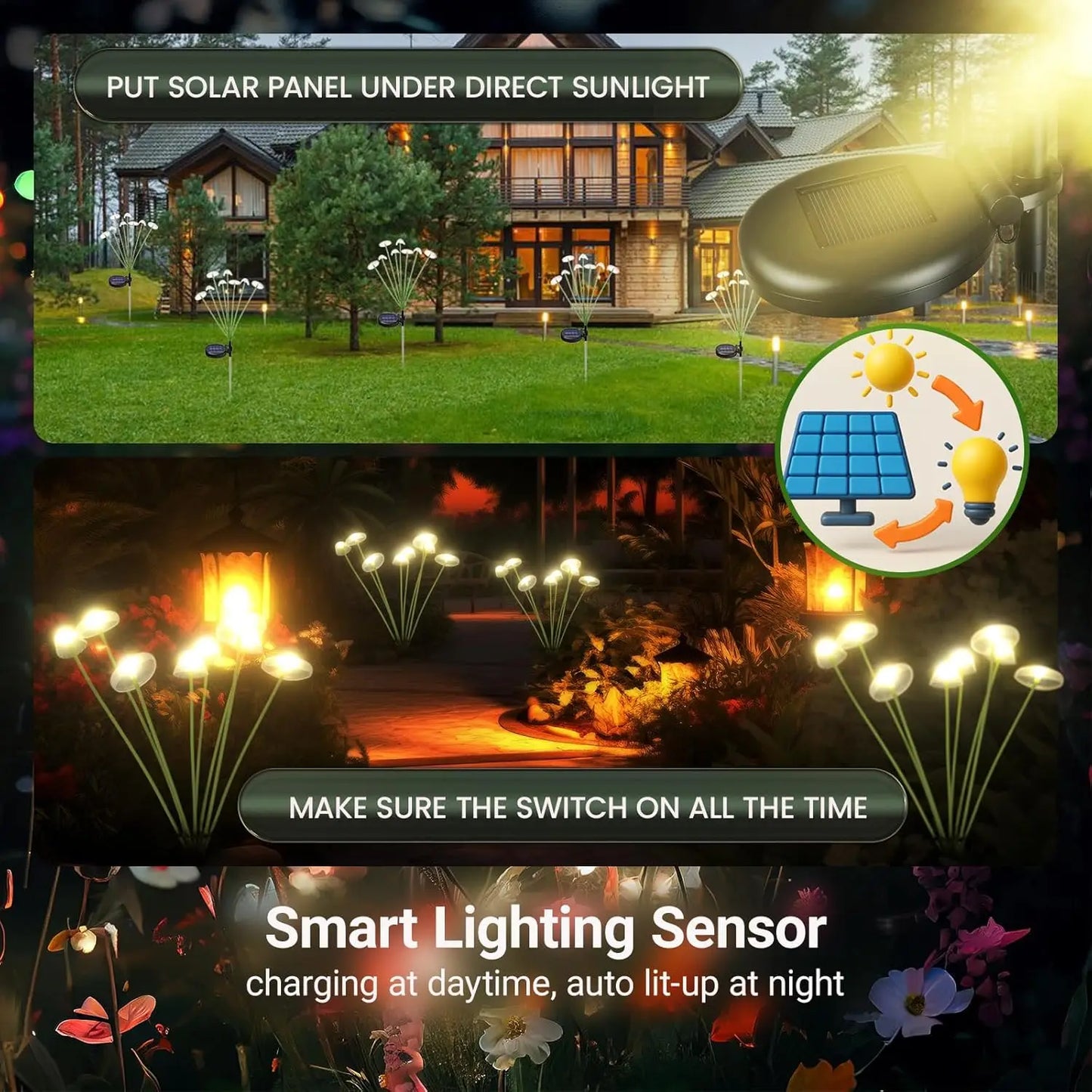 Solar Mushroom Garden Lights Dual Mode for Garden Ambiance