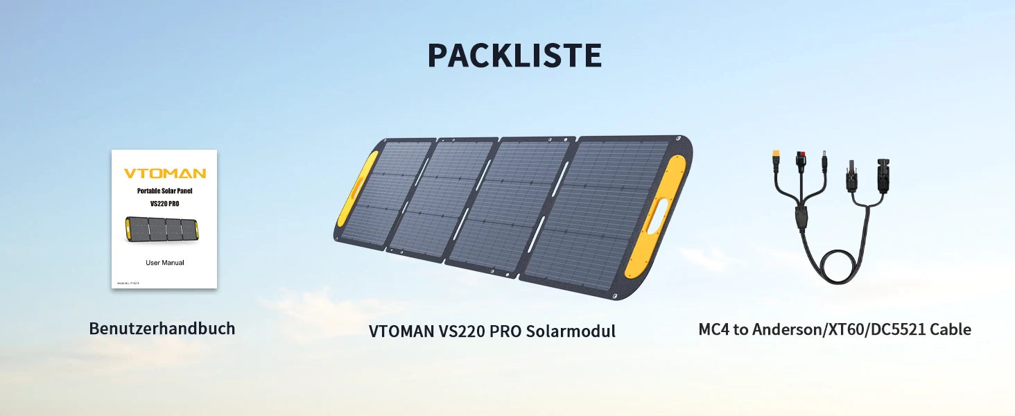 VTOMAN VS220 PRO 220W Solar Panel – 48V Portable Solar Charger for Power Stations, Outdoor & Emergency Home Backup -  SolarFlares Generators