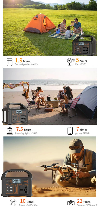 New Arrival Outdoor Portable 500W Power Station Power Generator 110V 220V LED Light Emergency Solar Power Bank for Home Camping -  SolarFlares Generators
