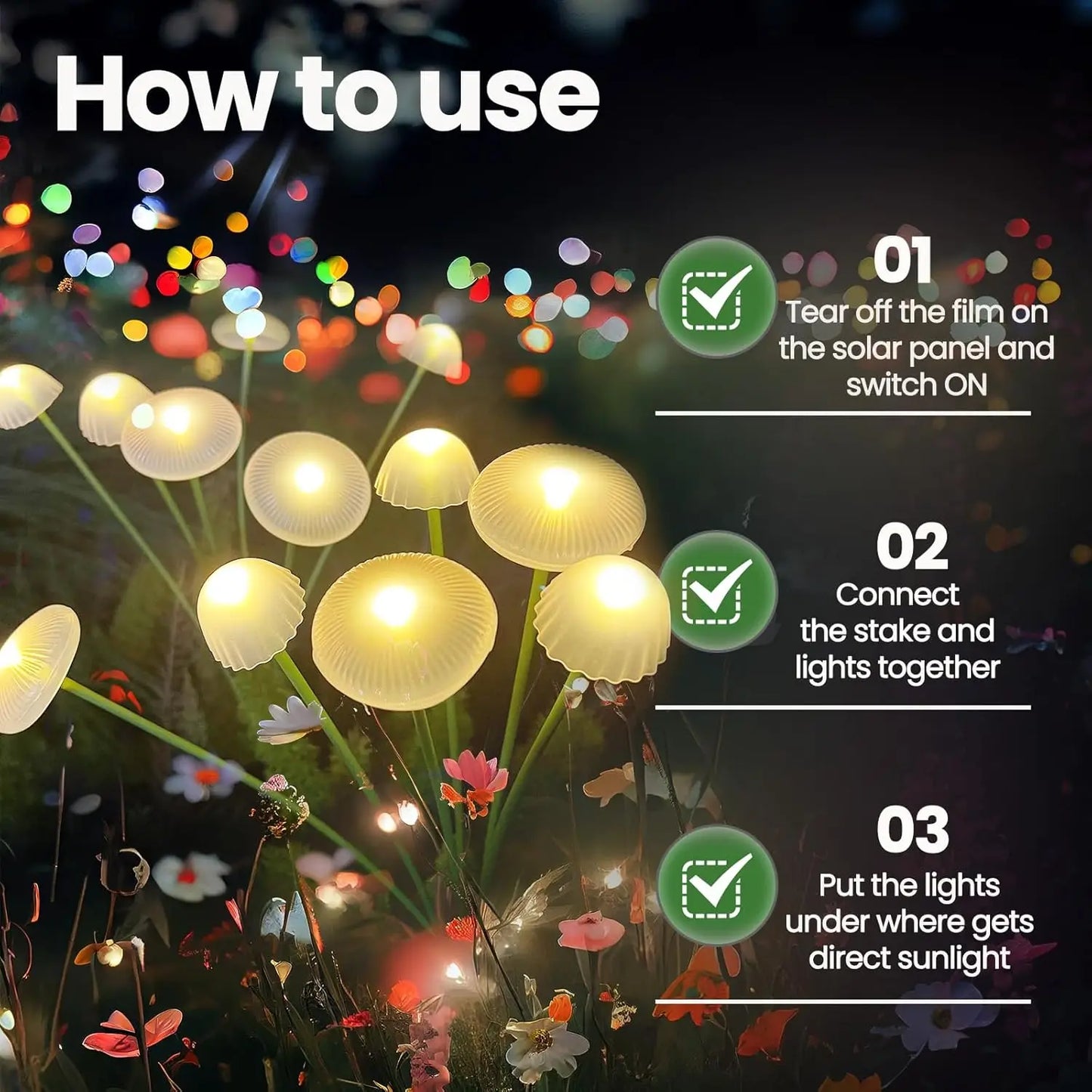 Solar Mushroom Garden Lights Dual Mode for Garden Ambiance