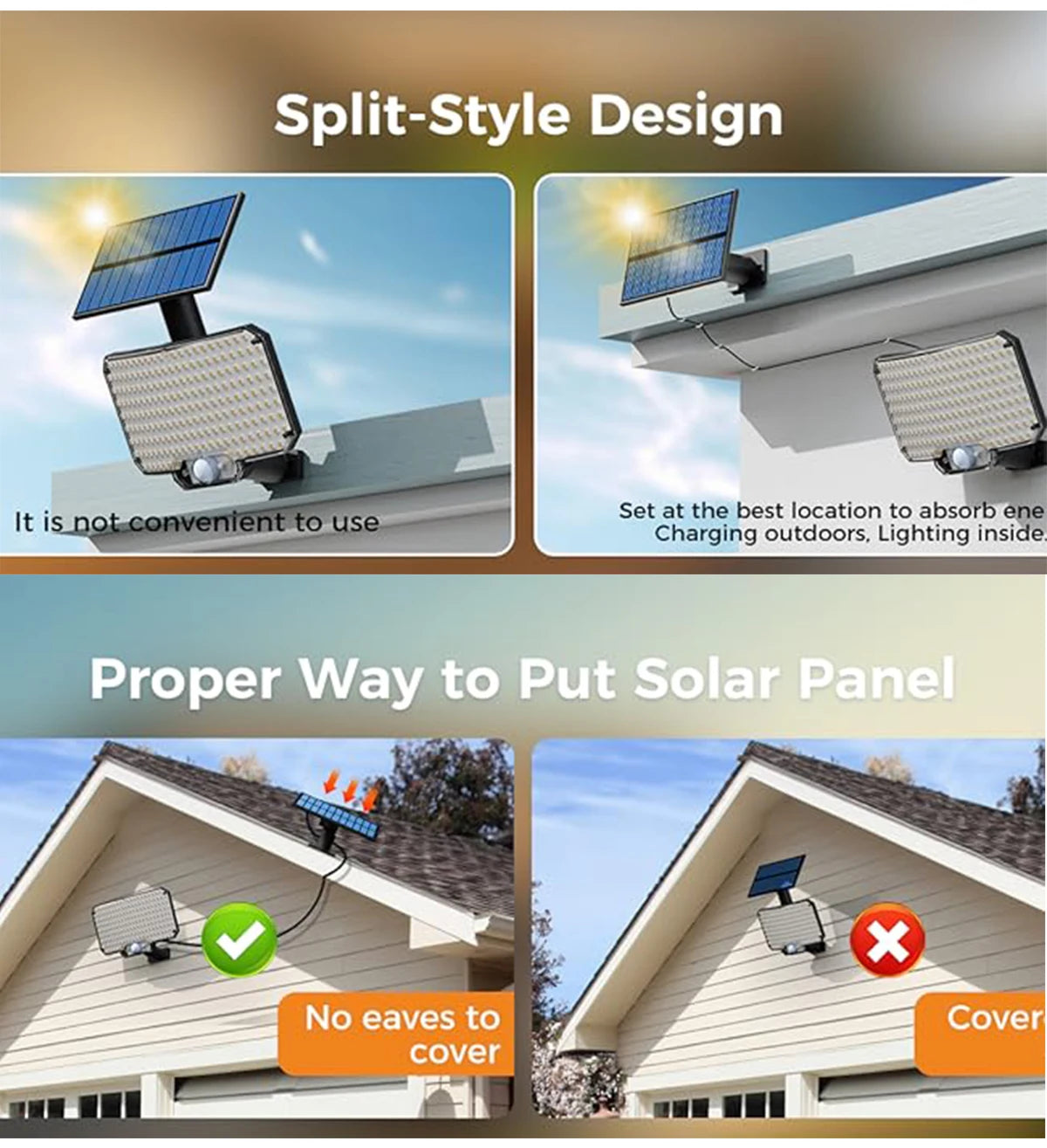 Bright solar Motion sensor outdoor lights with remote