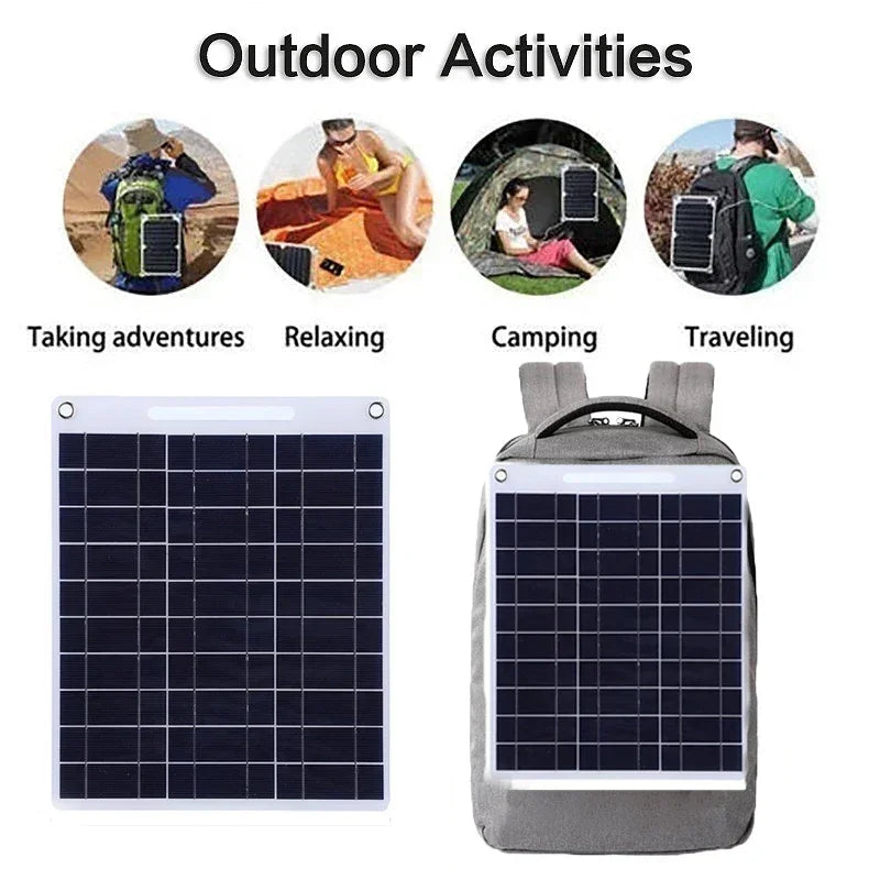 100W Waterproof Solar Panel – 5V Portable Dual USB Solar Charger for Outdoor Camping, Phones & Devices -  SolarFlares Generators