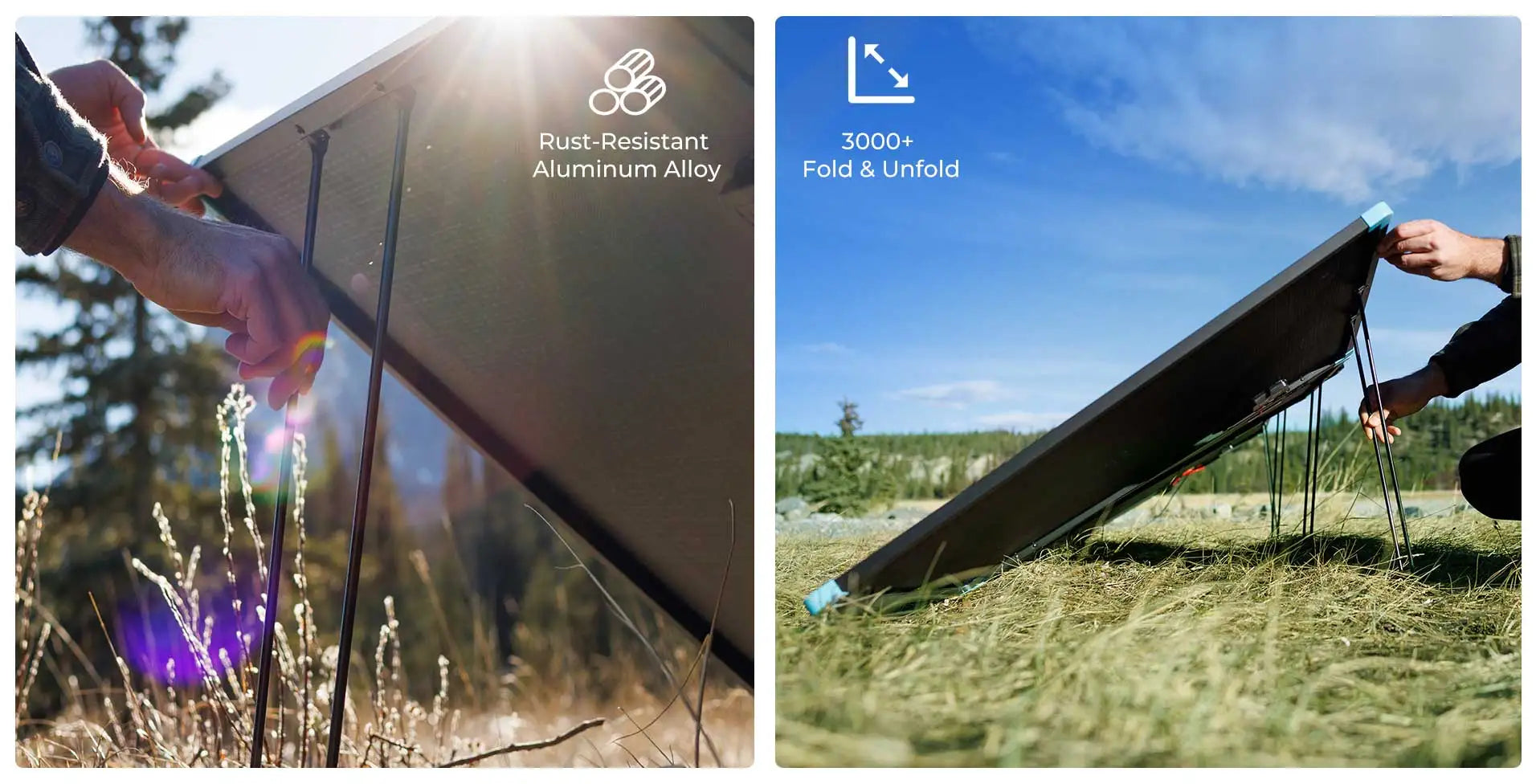 Renogy 400W solar suitcase with a black surface, adjustable kickstands, and a compact foldable design for outdoor use.