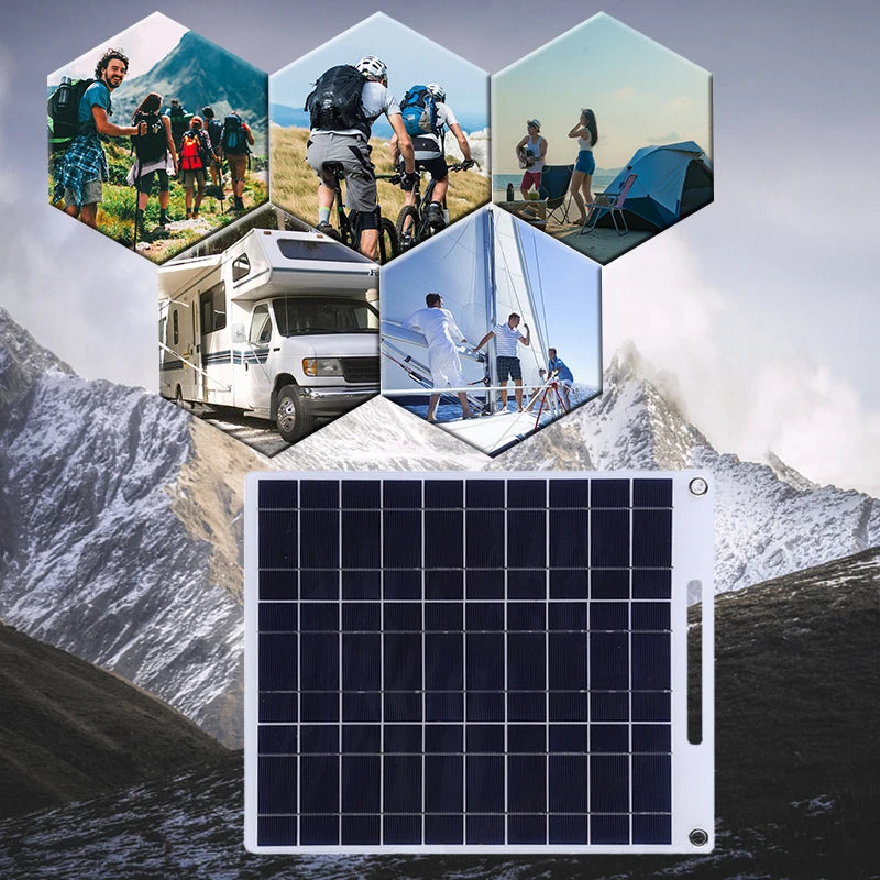 100W Solar Plate – 5V Flexible Solar Panel with Dual USB Ports for Outdoor Charging -  SolarFlares Generators