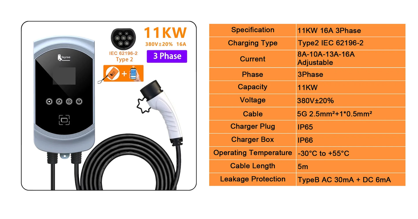 feyree 32A WiFi EV Wall Charger
