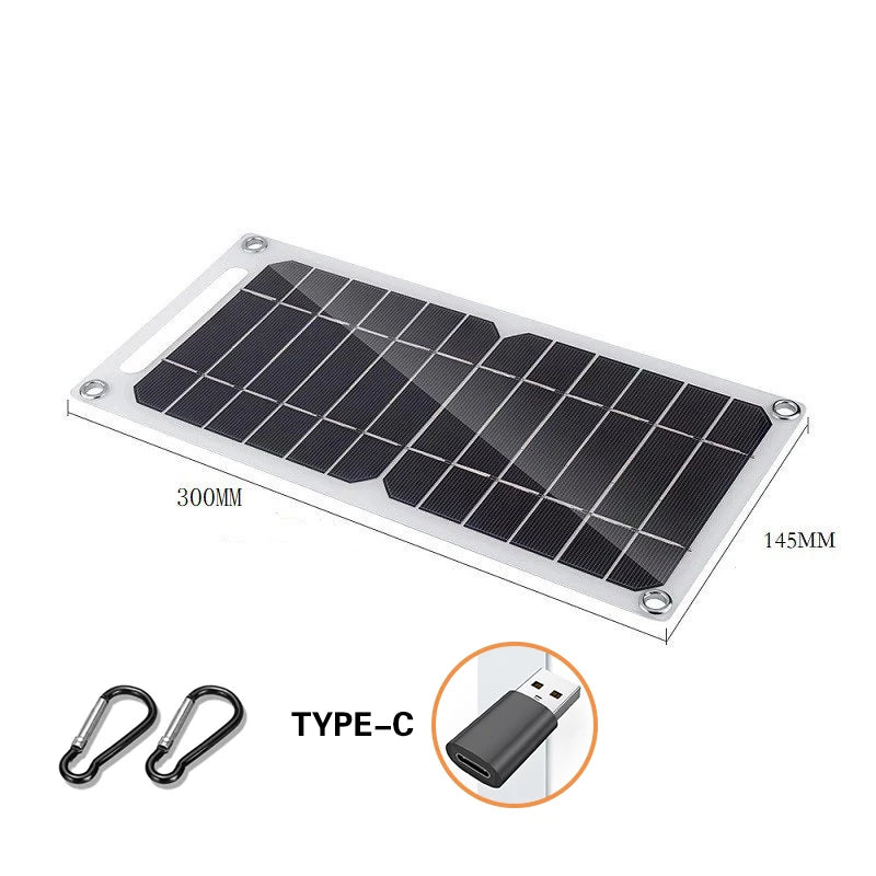 Solar Panel 30W  USB Type-C Waterproof Outdoor Hiking Camping Portable Battery Mobile Phone Charging Bank  Charging Panel  6.8V -  SolarFlares Generators