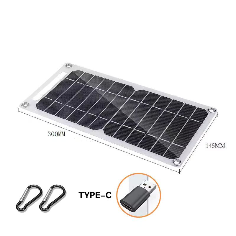 30W Portable Solar Panel USB Type-C Waterproof Charging Panel for Hiking, Camping & Outdoor Use