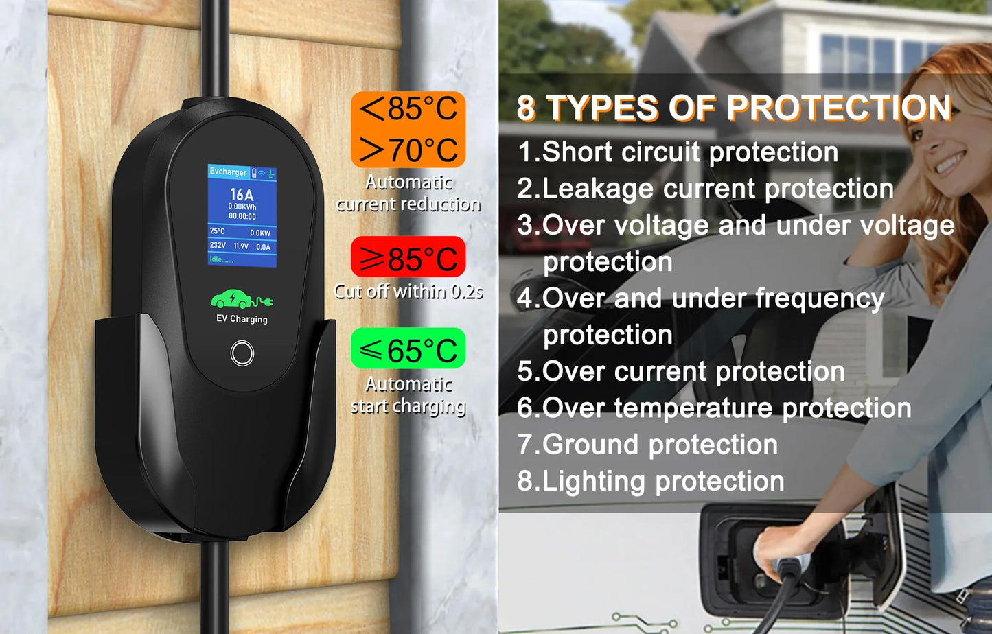 3.6KW WiFi Portable EV Charger