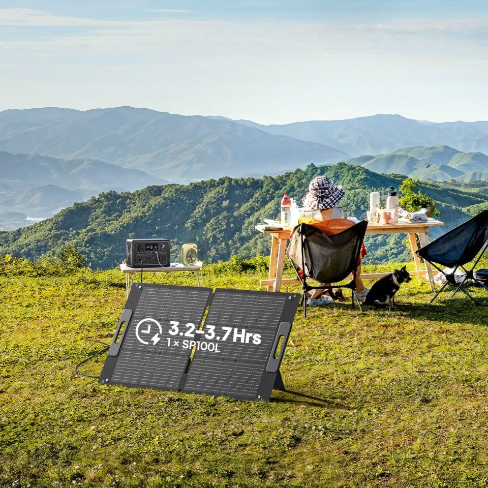 BLUETTI 100W Portable Solar Panel – Foldable Monocrystalline Solar Charger with MC4 Connectors