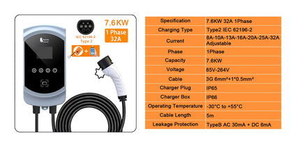 feyree 32A WiFi EV Wall Charger