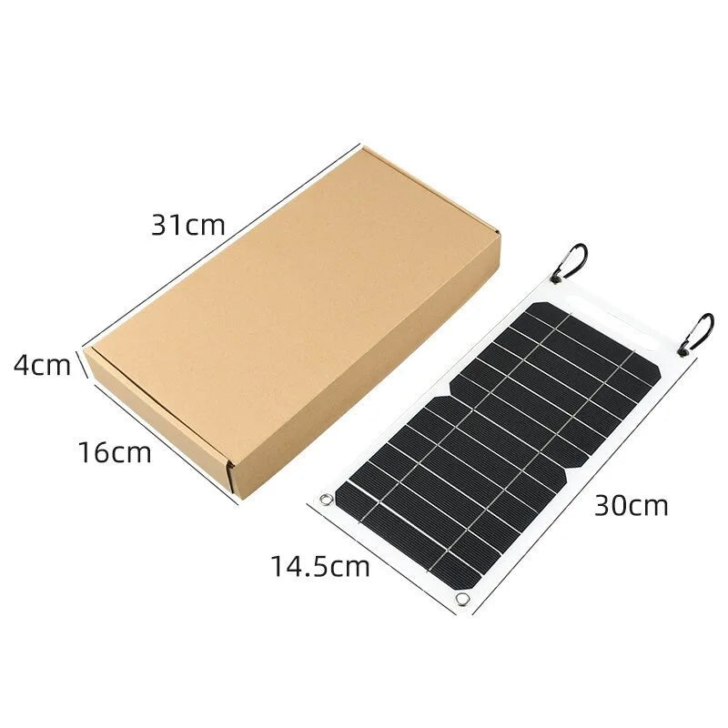 Solar Panel 30W  USB Type-C Waterproof Outdoor Hiking Camping Portable Battery Mobile Phone Charging Bank  Charging Panel  6.8V -  SolarFlares Generators