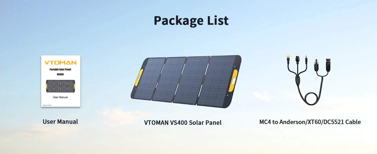 VTOMAN VS400 400W Foldable Solar Panel – Portable Solar Charger for FlashSpeed 1500 Power Station (Not for Jump/FlashSpeed 1000) -  SolarFlares Generators