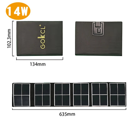 14W Portable Solar Panel Waterproof Solar Charger with High Efficiency for Outdoor Camping Hiking Travel Emergency Power Supply -  SolarFlares Generators