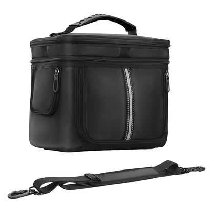 Black carrying case for BLUETTI EB3A power station, featuring a zippered closure and a detachable shoulder strap.