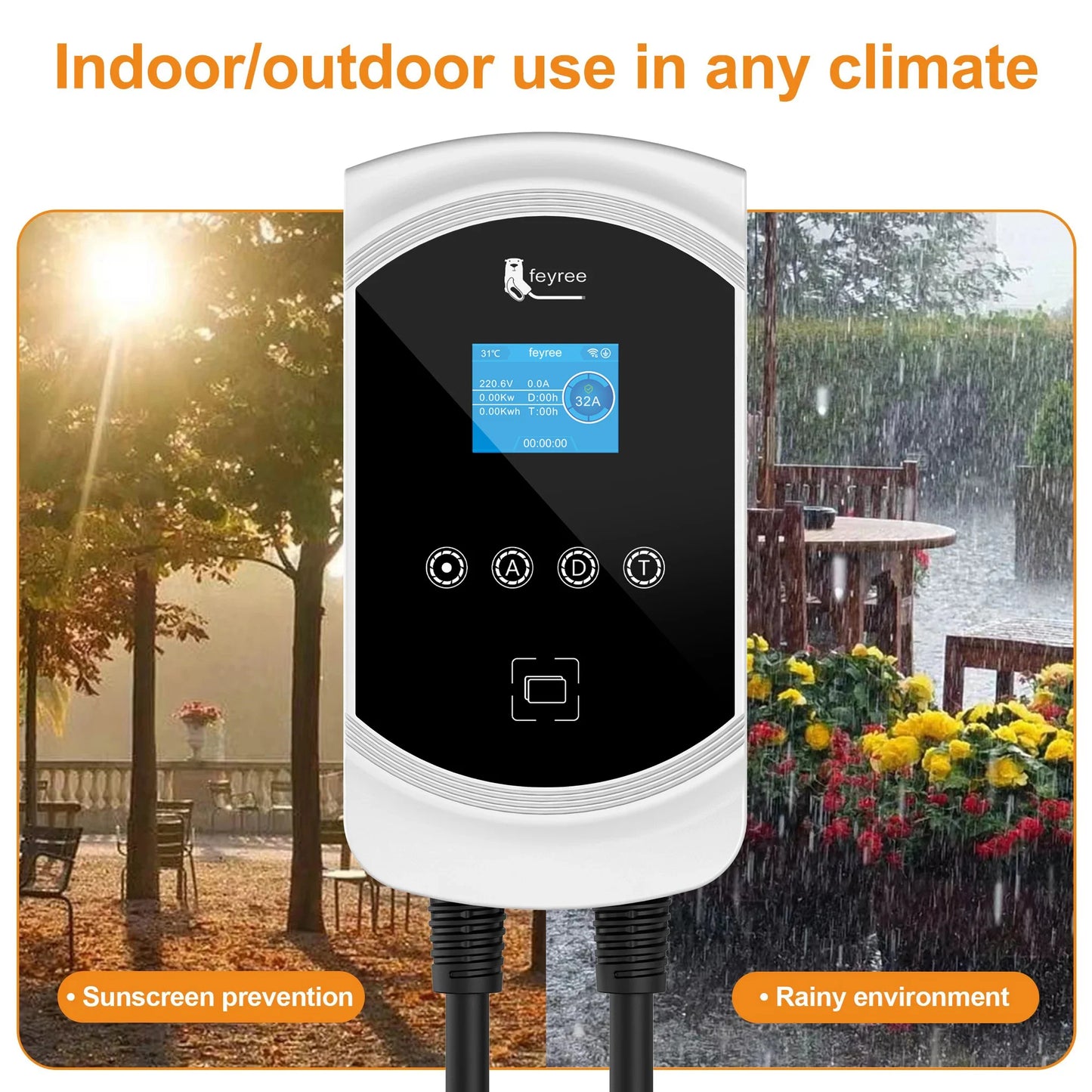 feyree 32A WiFi EV Wall Charger