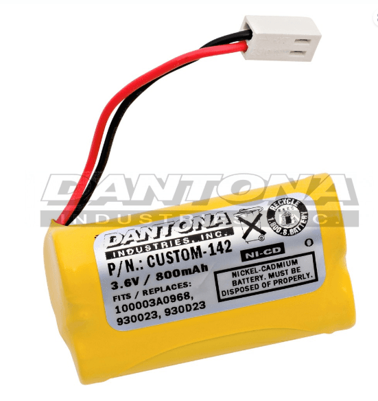 3.6V 800mAh NiCd replacement battery for Yorklight B15AA02 emergency lighting system.