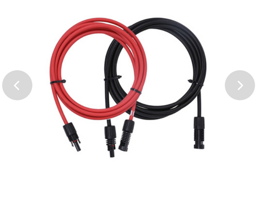 Solar Extension Cables With MC4 Connectors One Pair Red+Black