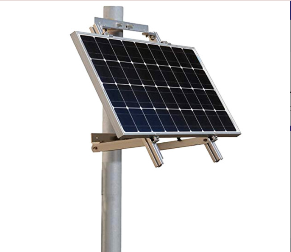 Mounted solar panel on metal pole for efficient renewable energy generation