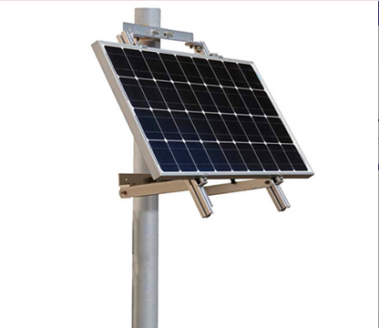 Mounted solar panel on metal pole for efficient renewable energy generation
