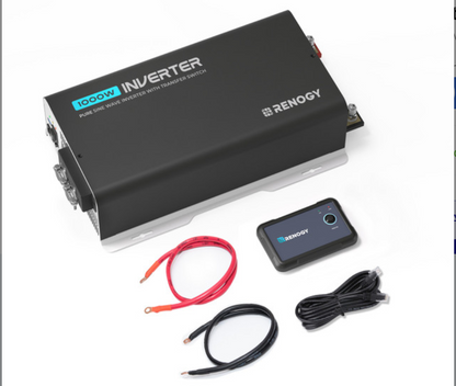 1000W pure sine wave inverter with cables, remote and wiring for solar power systems