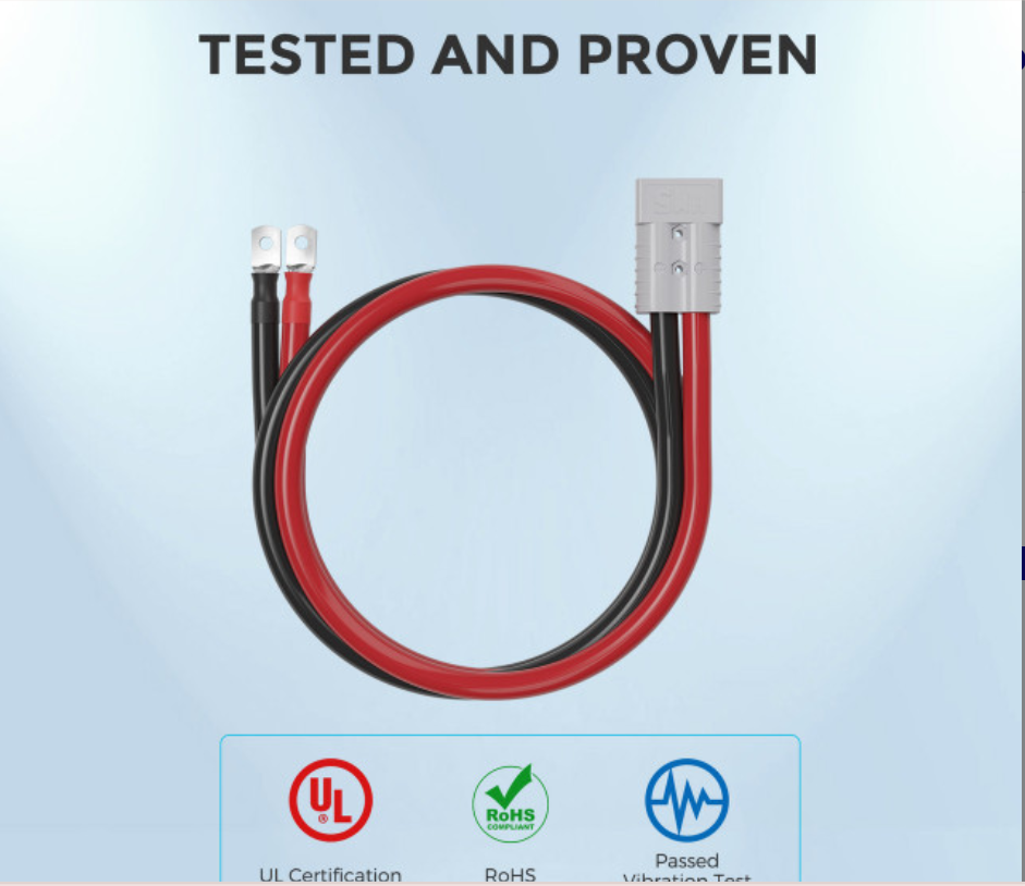 Renogy 10FT 6AWG Anderson Adapter Cable (Anderson PP75 - Ring Lug)
