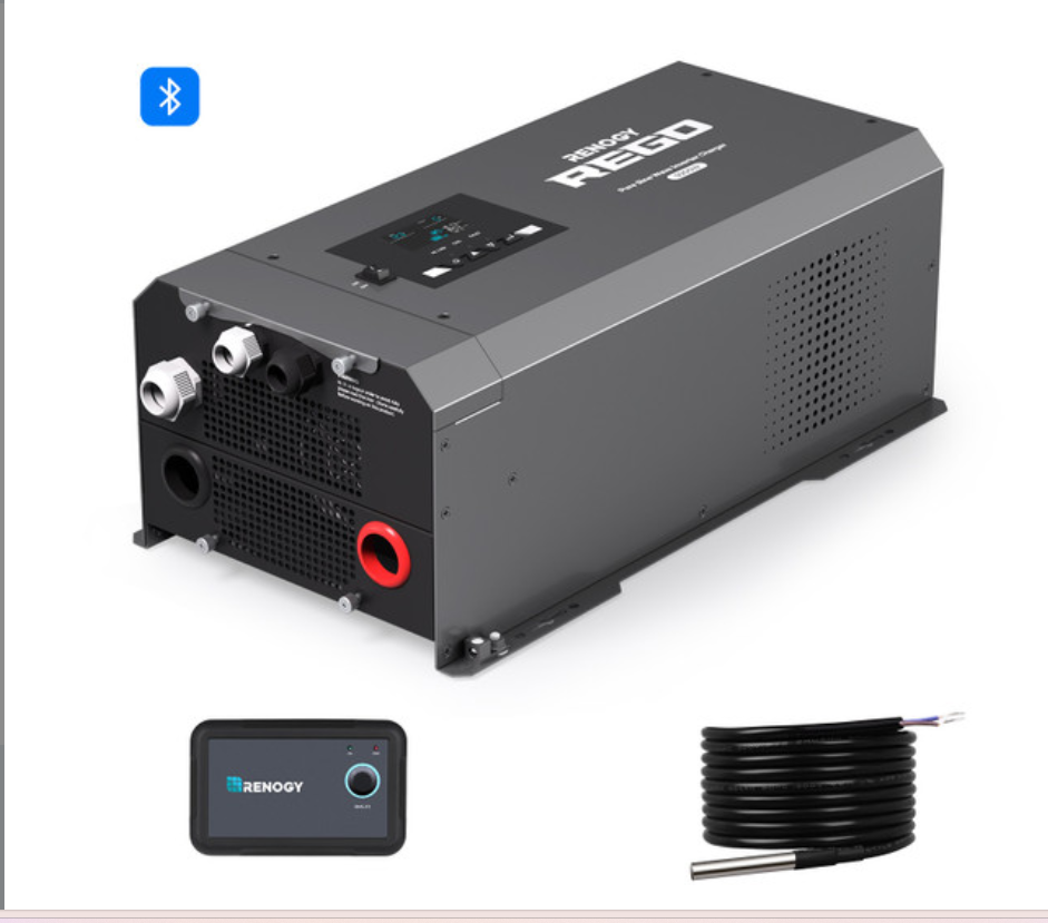 solar generator inverter kit with control panel and cable, Bluetooth enabled