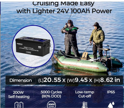 Core- 24V 100Ah Deep Cycle Lithium Iron Phosphate Battery