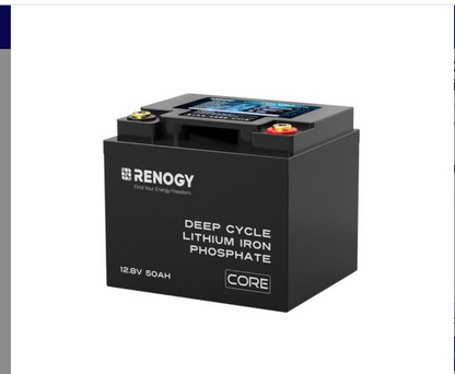 Renogy deep cycle 12.8V 50Ah lithium iron phosphate battery for solar generator kits