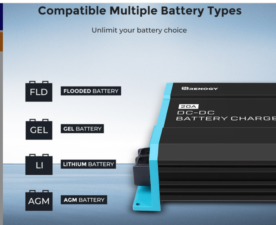 60A 12V DC to DC On-Board Battery Charger