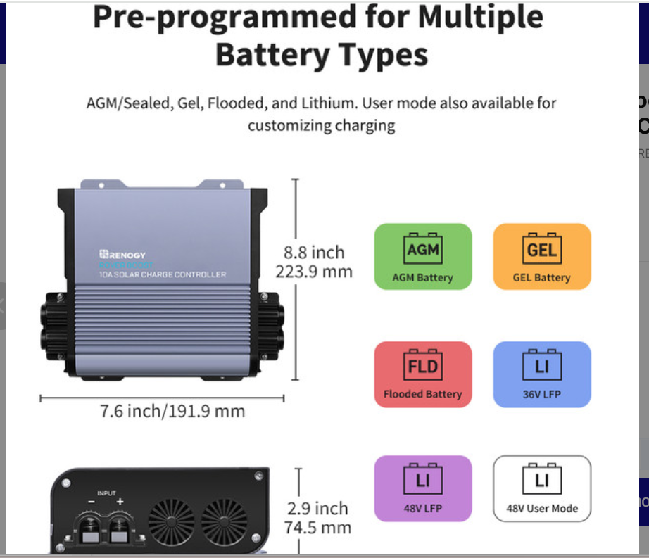 Rover Boost 10A MPPT Solar Charge Controller 36V/48V