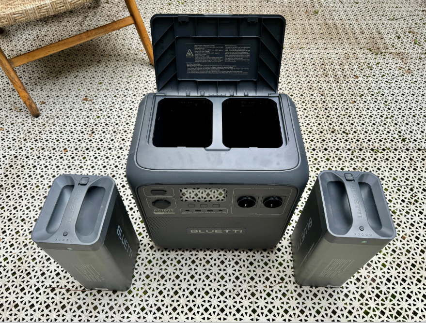 Battery set of 3 on the floor in a home