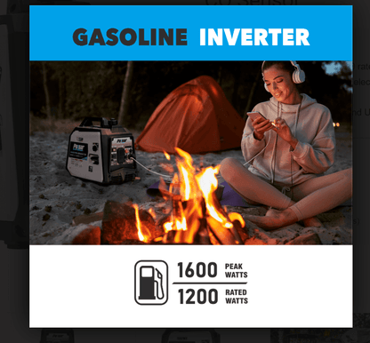 Pulsar Ultra Light Quiet 1600W Portable Gas Inverter Generator CARB Compliant 0.6-Gallon Fuel Tank -  SolarFlares Generators