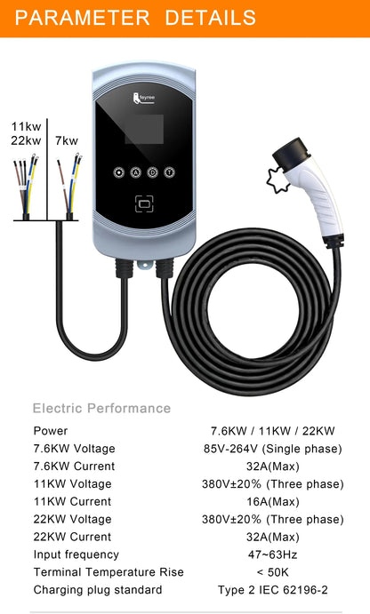 feyree 32A WiFi EV Wall Charger