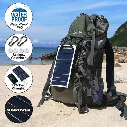 35W SunPower Portable Solar Panel – 5V USB Solar Charger with Safe Stabilized Output for Phones, Power Banks, Outdoor Camping, Home, RV, and Travel – Lightweight & Foldable – Ideal Gift -  SolarFlares Generators