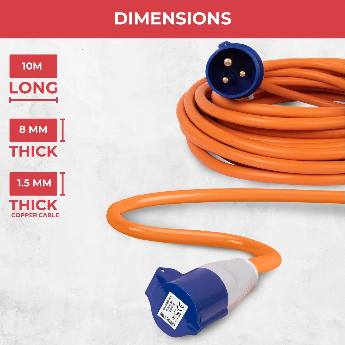 10m 16A RV Hook Up Cable