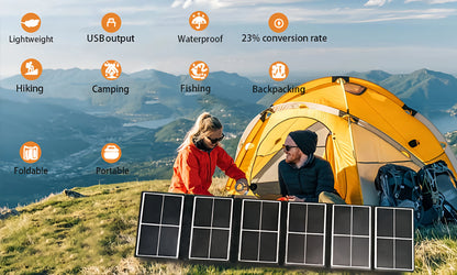 14W Portable Solar Panel Waterproof Solar Charger with High Efficiency for Outdoor Camping Hiking Travel Emergency Power Supply -  SolarFlares Generators
