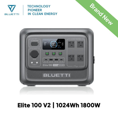 BLUETTI Elite 100 V2 Portable Power Station 1800W 1024Wh Outdoor Emergency Power Supply Solar Generator