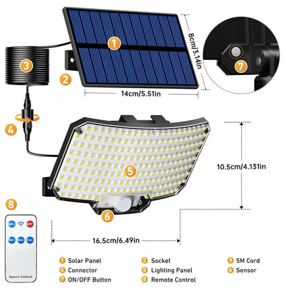 Bright solar Motion sensor outdoor lights with remote