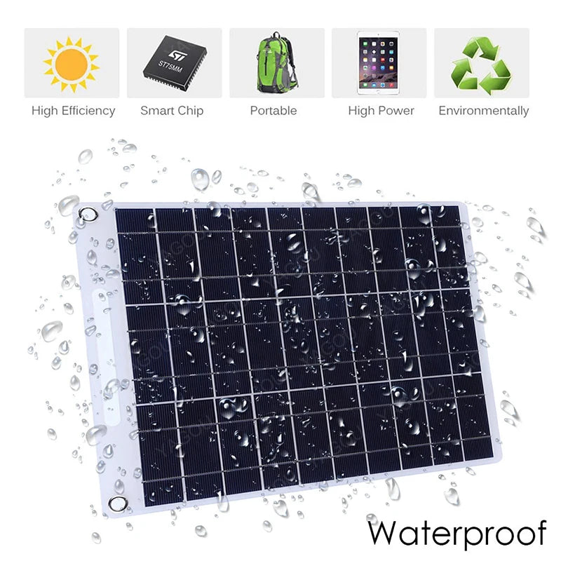 100W Solar Plate – 5V Flexible Solar Panel with Dual USB Ports for Outdoor Charging -  SolarFlares Generators