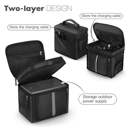 Portable Travel Case Waterproof Power Station Storage Case Protective Storage Bag for BLUETTI Solar Generator EB3A 268Wh LiFePO4