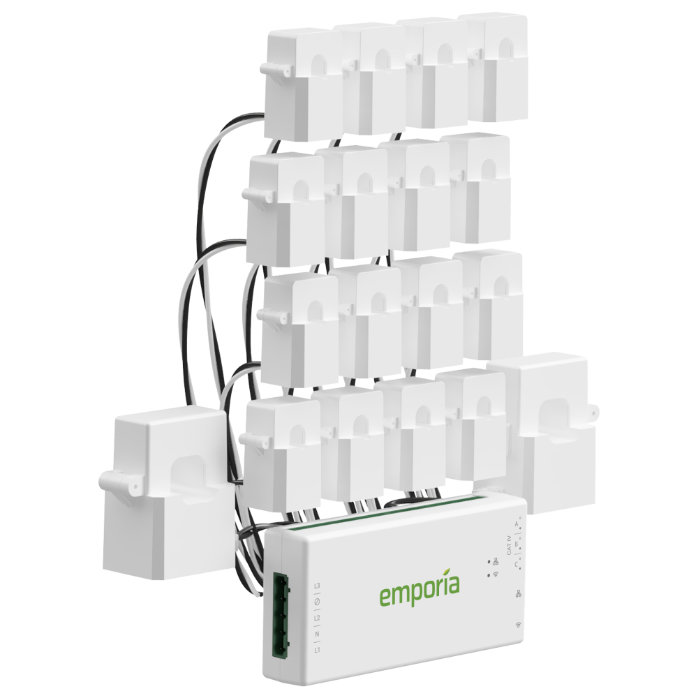 Emporia Vue 3 16-Sensor Smart Circuit Energy Monitor with Split-Phase Home Tracking System