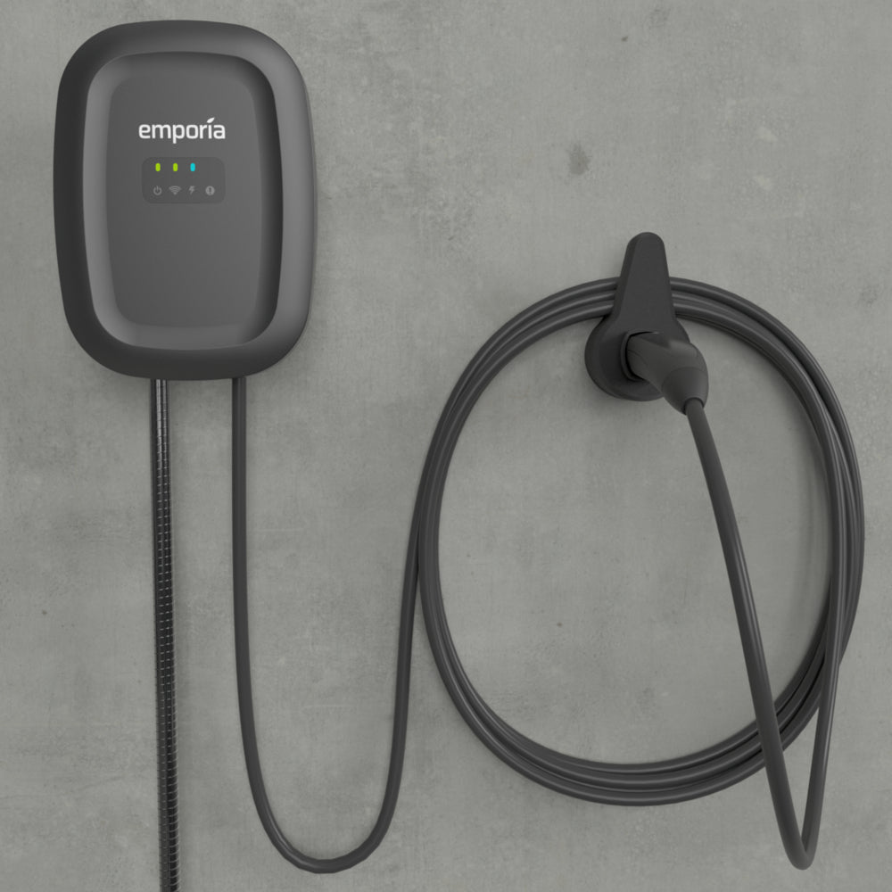 Emporia Classic EV Charger Black 48A Hardwired NACS Level 2 Home Charging Station