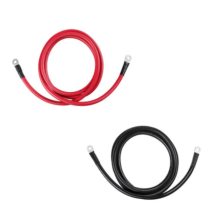 Battery Inverter Cables 5FT 2/0 AWG with 3/8" Ring Lugs for Power Systems